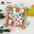 Бусины LOFCA силиконовые в виде снежинок, 10 шт.