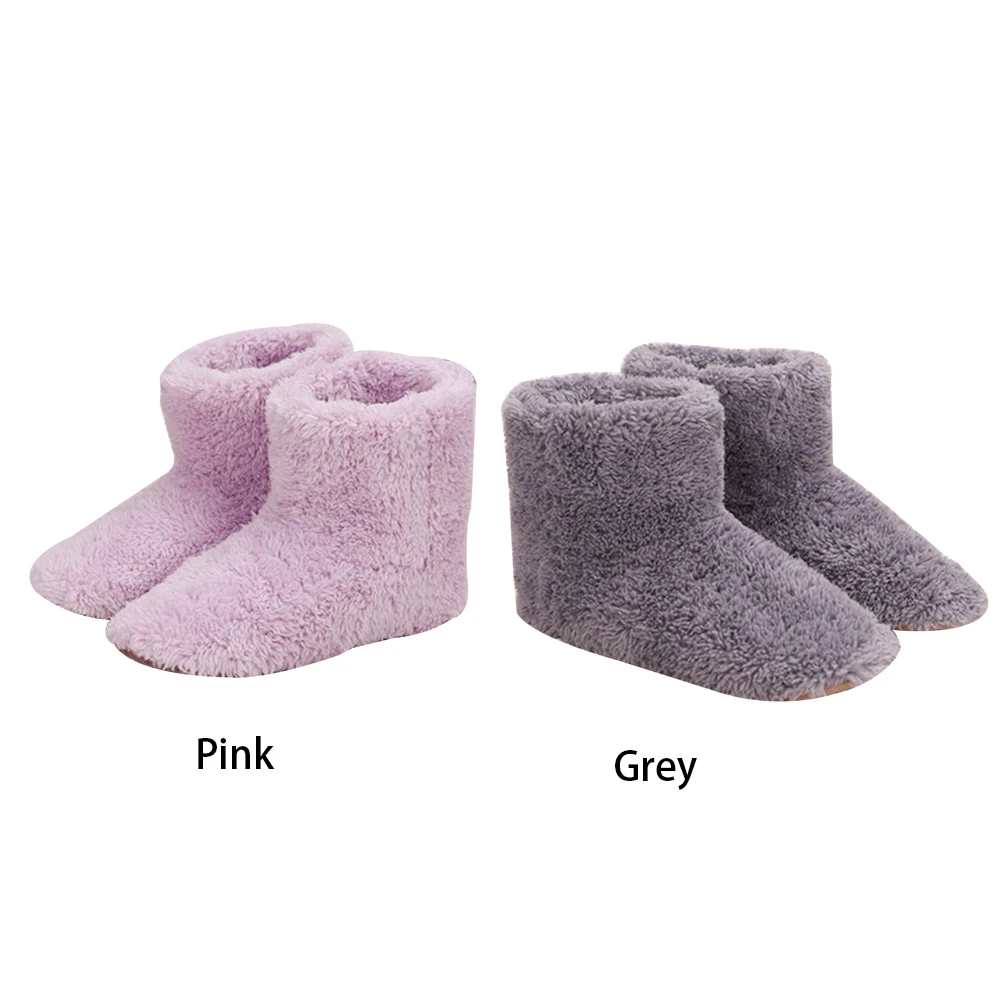 

Men Women Gift Washable Heating Shoes Winter Foot Warmer Plush Home Power Saving Boot Design Interface Hiding USB Charger