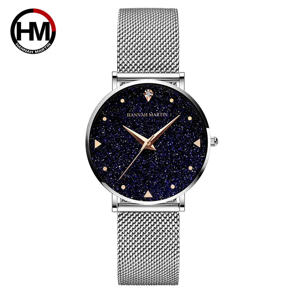 

Hannah Martin Luxury Ladies Watch Mesh Belt Casual Simple Bracelet Quartz Watch Ladies Watch Clock Reloj Mujer Relogio Feminino