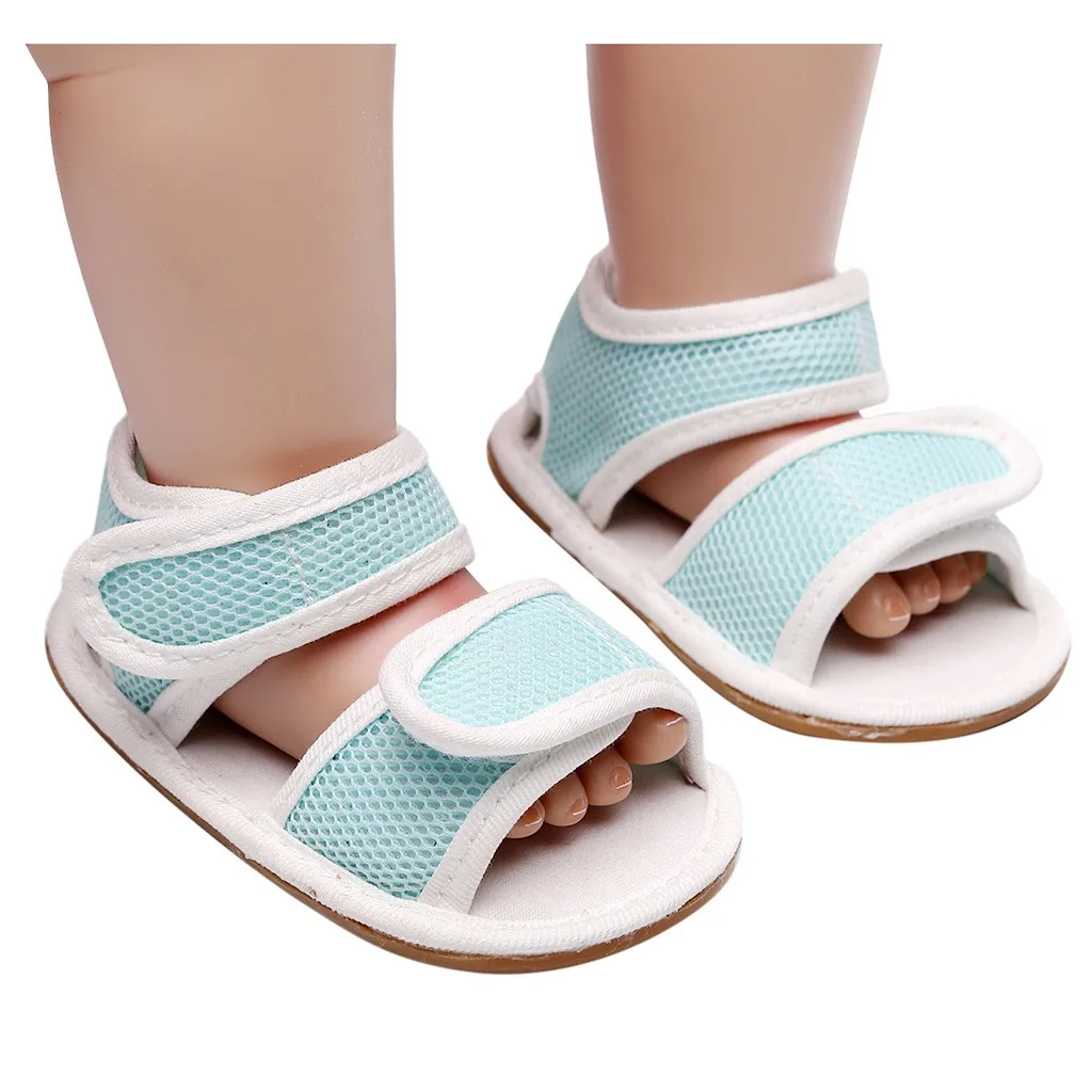 

2021baby children and toddlers cute simple bun net cloth solid soft-soled comfortable toddle shoes baby sandals