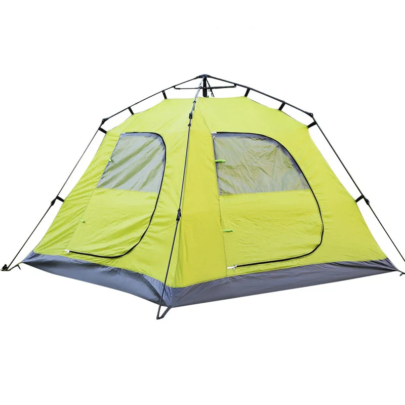 Туристическая палатка на 3 4 человек водонепроницаемая большая с юбкой для снега