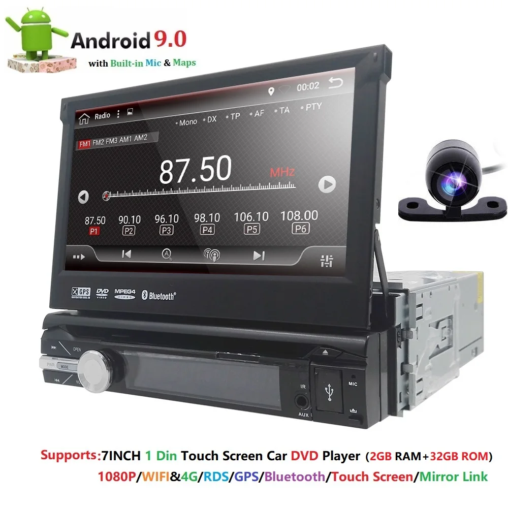7 &quotУниверсальный 1din Авторадио Android 9 0 автомобильный DVD мультимедийный плеер для