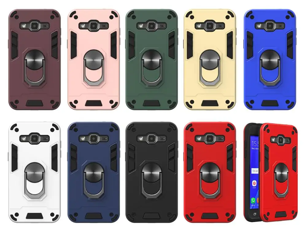 

Hybrid Armor 2 in 1 TPU+PC Phone Case For Samsung Galaxy J2 Car Ring