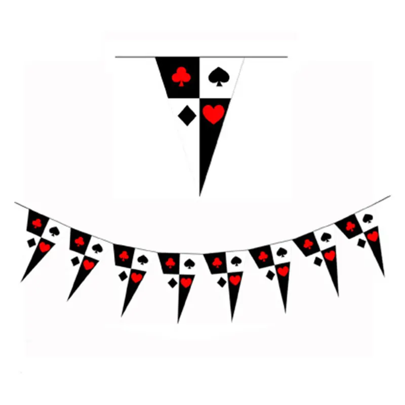 Triangle Banner Вечерние принадлежности для украшения игральных карт, одноразовые столовые приборы, набор баннеров, воздушных шаров для взрослых, игрушки для покера, вечерние украшения - Цвет: Triangle Banner
