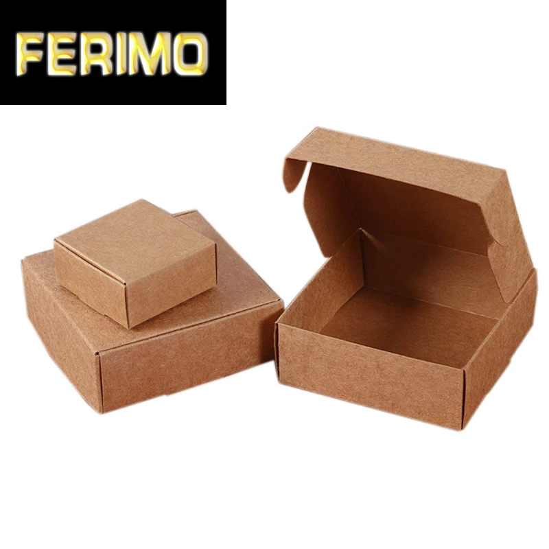 1 шт. различных размеров крафт Бумага подарок Коробки сделай сам конфета