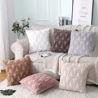 faux wool cushion cover geometric soft plush throw pillow covers nordic decorative luxury pillow case bed sofa autumn decoration