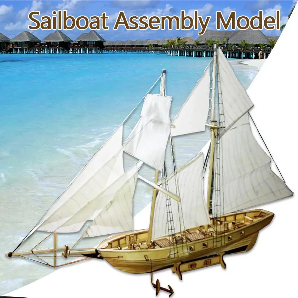 

1:100 Harvey Sailboat Wooden Assembly Model DIY 3D Ancient Ship Kit Handmade Puzzle Children Boats Toys