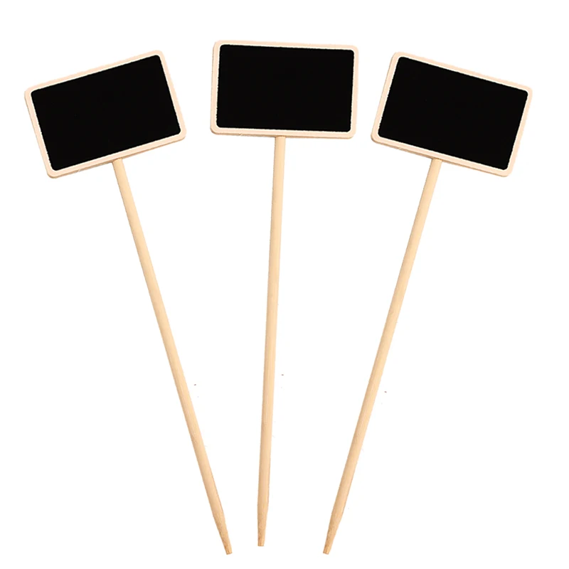 

10pcs/lot Garden Markers Easy Write Vegetable Labels With Blackboard Plant Tags T Type Wooden Home Flowers Fruit Small Durable