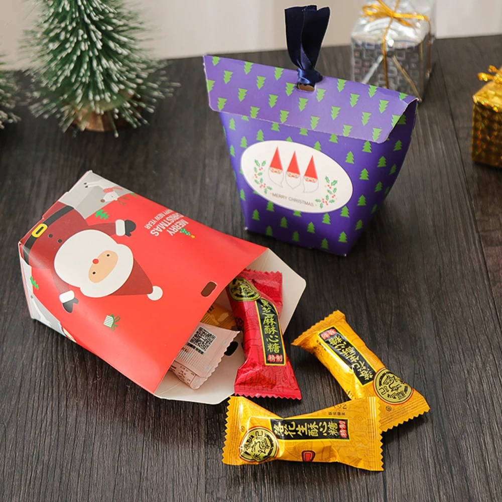 10 шт в упаковке новая мини рождественские конфеты коробки 6*6*10 см с новым годом