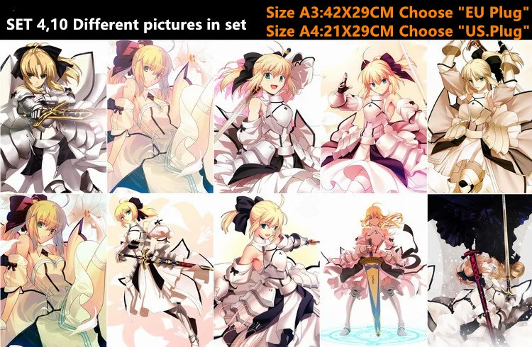 10 шт./лот аниме Fate EXTRA Nero красный/черный меч плакат наклейки игрушка Stay Night Altria