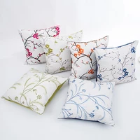 modern simple embroidery plum blossom flowers and plants wheat pillow cover without core