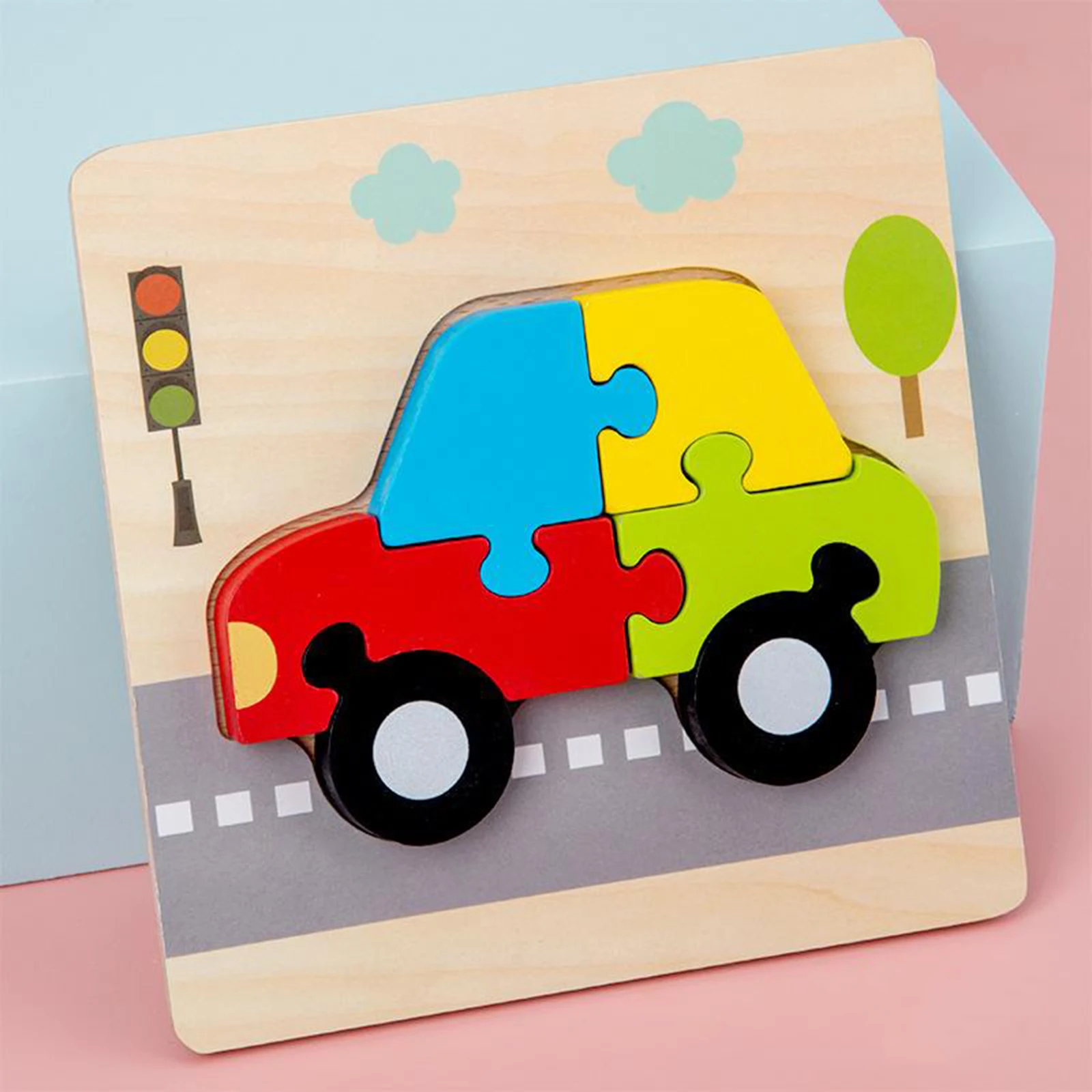 

Colorful Montessori Wooden Jigsaw Puzzle Toys for 1-4 Years Old Toddlers Early Development