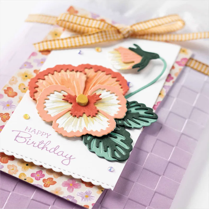 Pansy патч штамп и координационные штампы элегантные цветочные чувства прозрачные