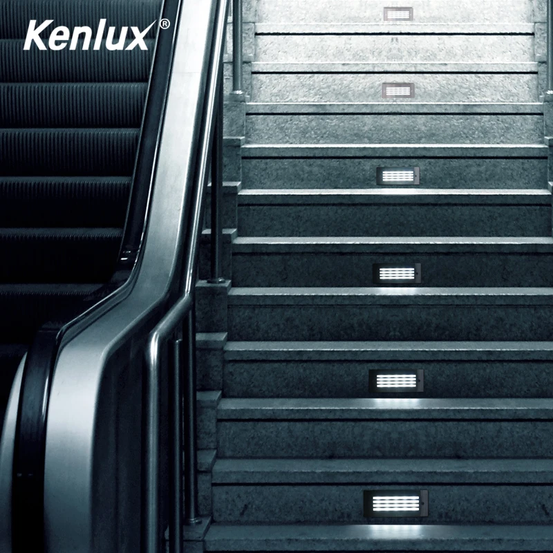 

Kenlux Aluminum Modern Brief LED Stair Light AC85-265V 3W 4W Wall Mounted Background Light Step Aisle Wall Lamp embedded lamp