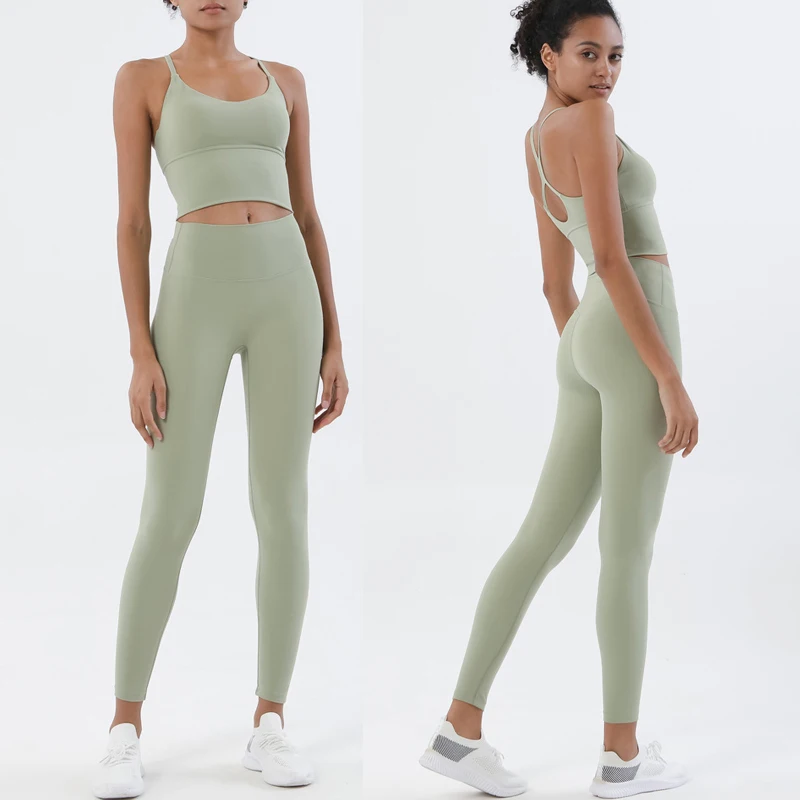 

Workout Apparel High Quality Gym Set Fitness Suits Yoga Set Sport Leggings and Bra Set Women Running Sport Clothing