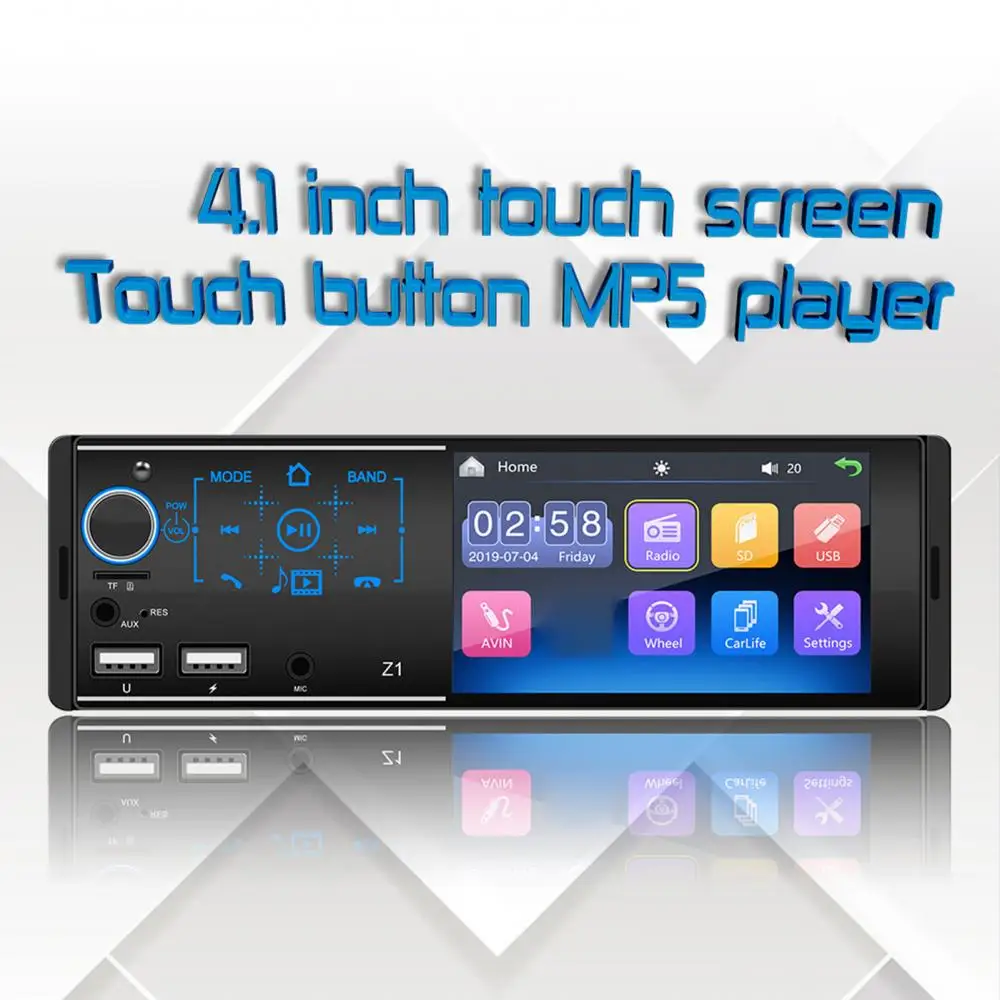 Hot Sales Z1 Car MP5 Player Bluetooth-compatible 4.1 Inch Touch Screen Auto FM Stereo Audio Radio | Автомобили и мотоциклы