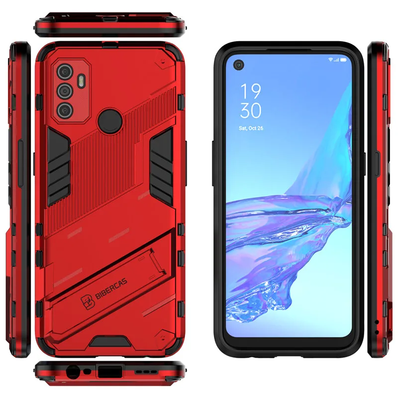 armor case for oppo a53 a32 a33 a53s a93 a93s a94 a74 punk style holder bumper protective phone cases for oppo a53 a74 cover free global shipping