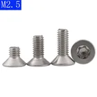 M2.5 x 0,45 2 мм плоская головка Torx винты безопасности машины-A2 304 нержавеющая сталь