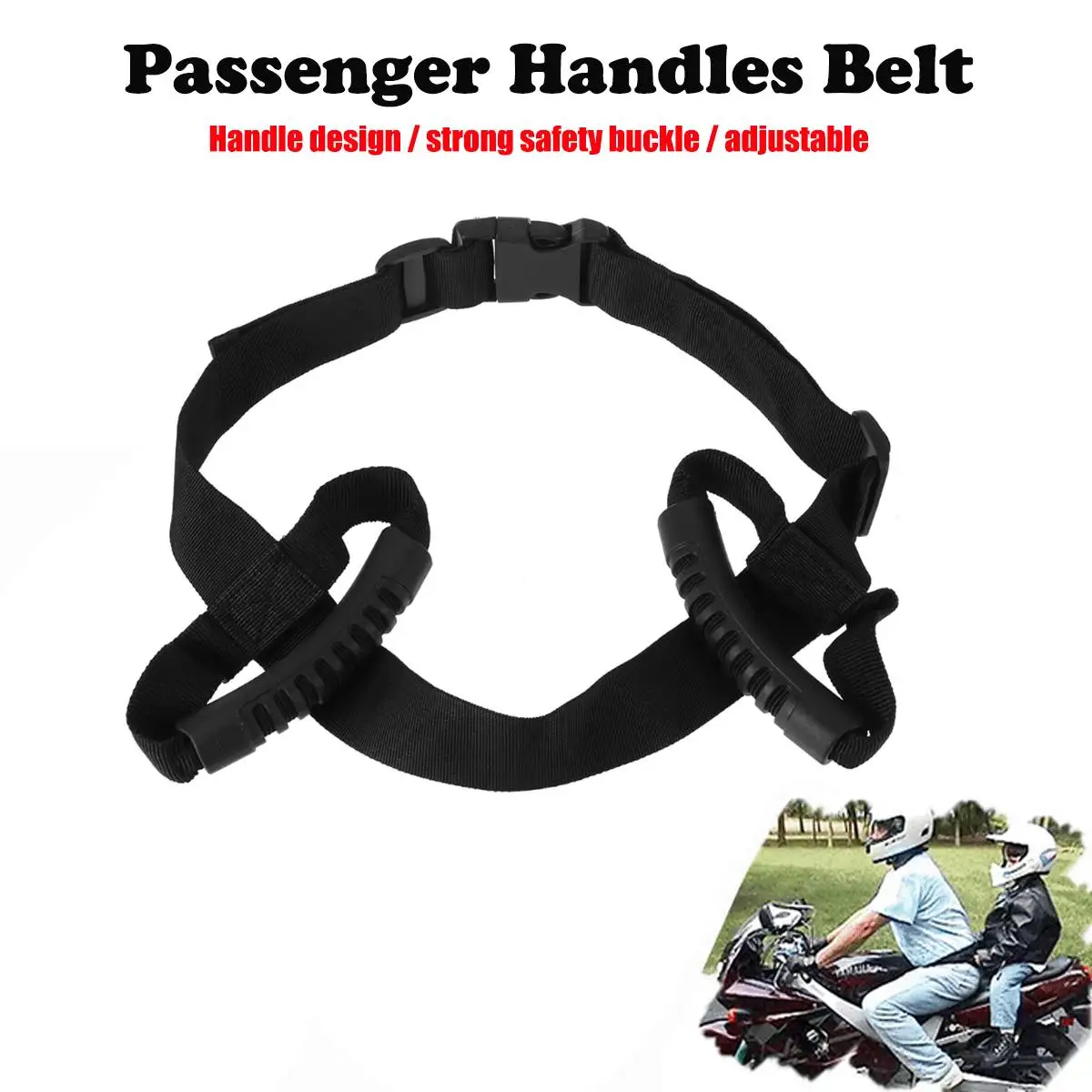 

Motorcycle Safety Belt Rear Seat Passenger Grip Grab Handle Non-slip Strap with Handle Universal Seat Belt for Electric vehicle
