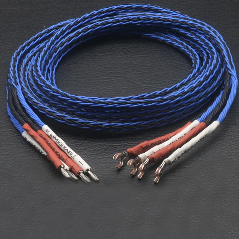 Пара hi fi 8TC 7N OCC Чистый медный кабель для динамика Hi Fi провода аудио колонки