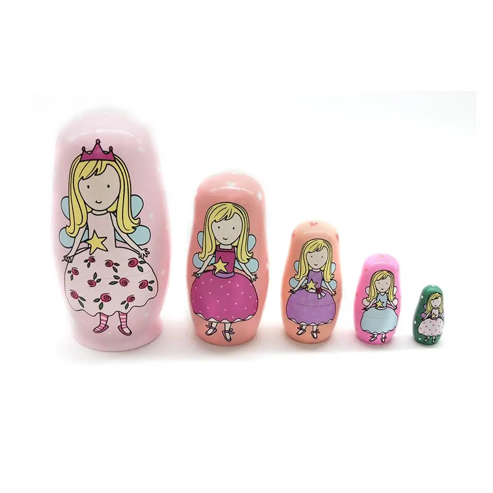 

5-Nesting Cute Wooden Nesting Dolls Matryoshka Animal Russian Doll For Children Christmas Gift