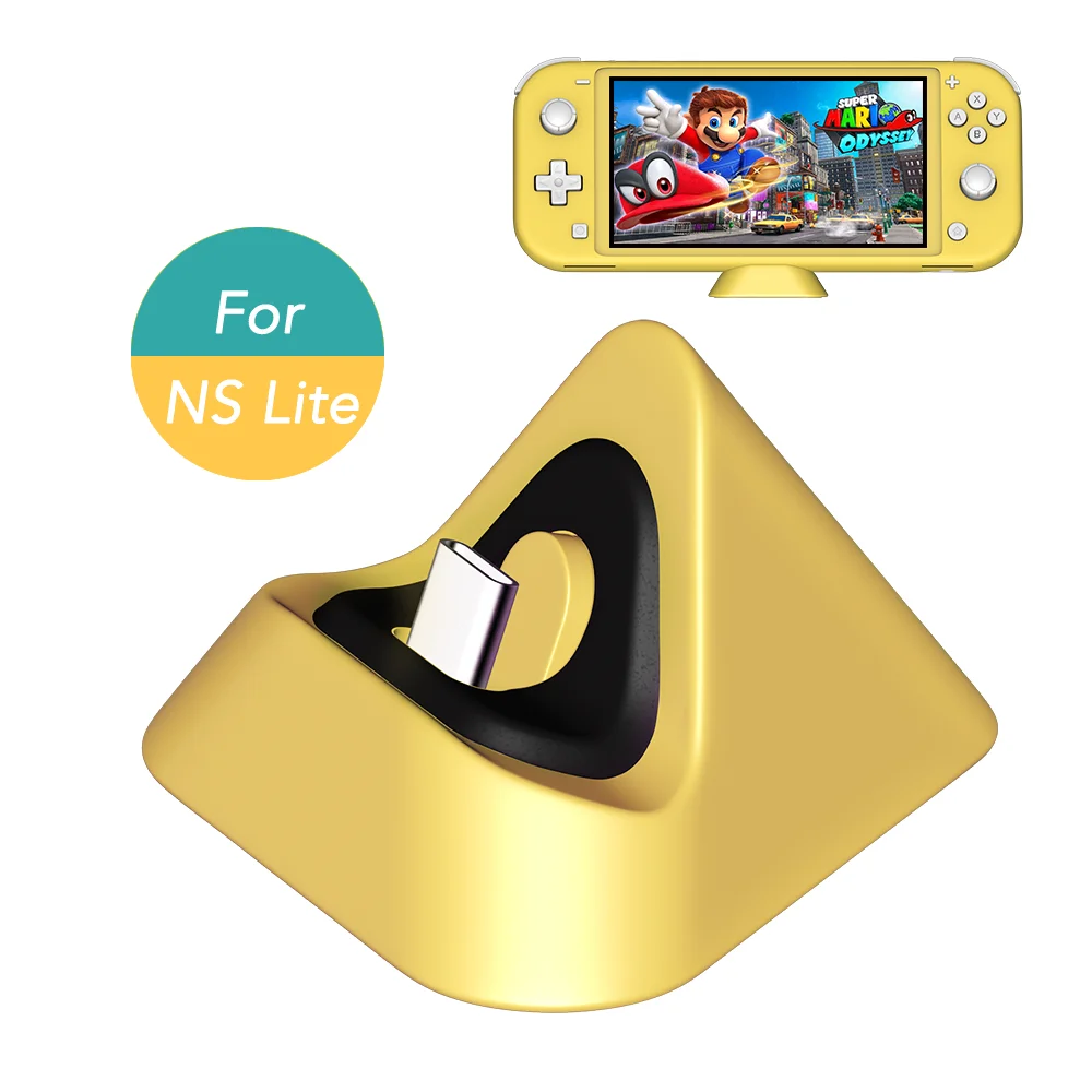 Золотой OIVO зарядная док-станция для Nintendo Switch Совместимость 15 V/2.6A мини зарядная станция для Nintendo Switch Lite с Тип-C Порты и разъёмы - Цвет: Золотой