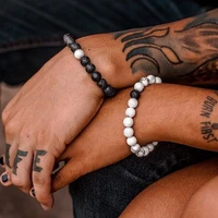 natural stone couple bracelets lovers distance beads bracelet men women couples yin yang stones wrist chain valentine gift