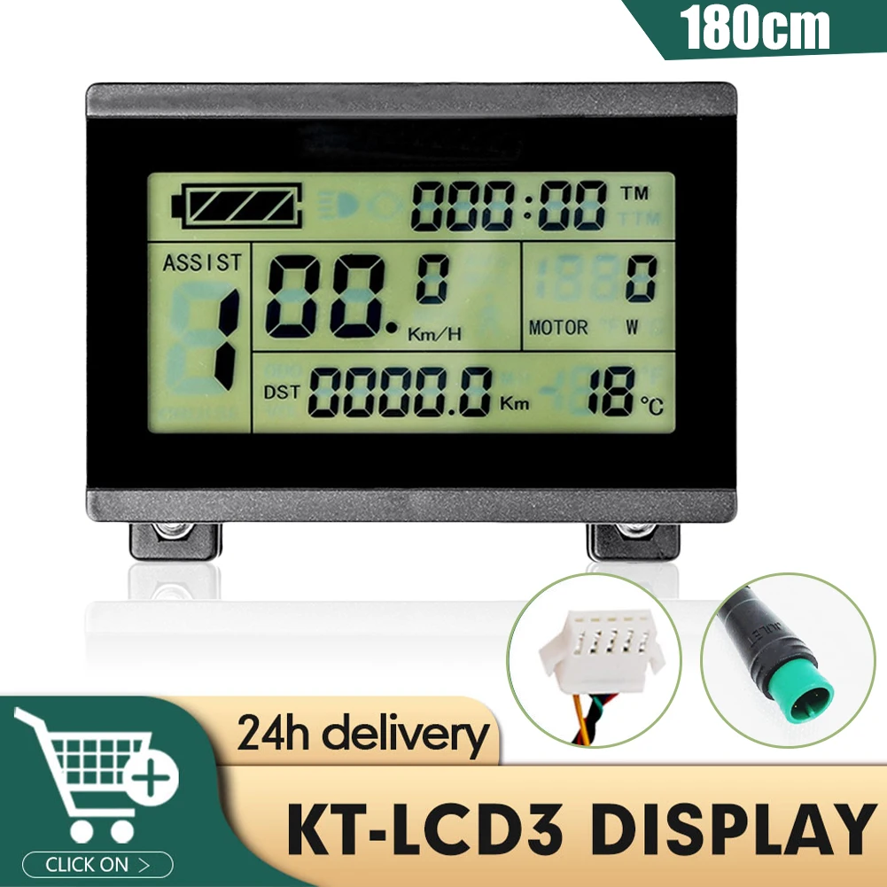 

New KT LCD3 Display With SM Or Waterproof Connector 24V 36V 48V Electric Bike Display For KT Controller