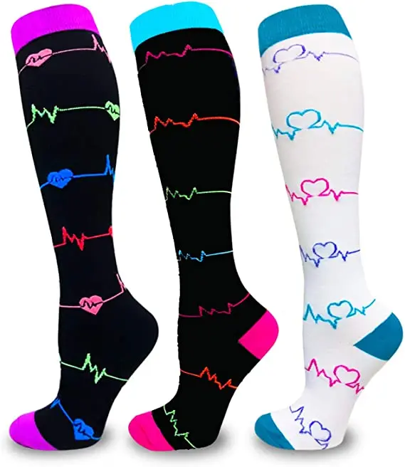 

Unisex Compression Socks Heart Cat Dog Prints Golfs Tube Men Women Outdoor Running Cycling Long Pressure Stockings Thigh High