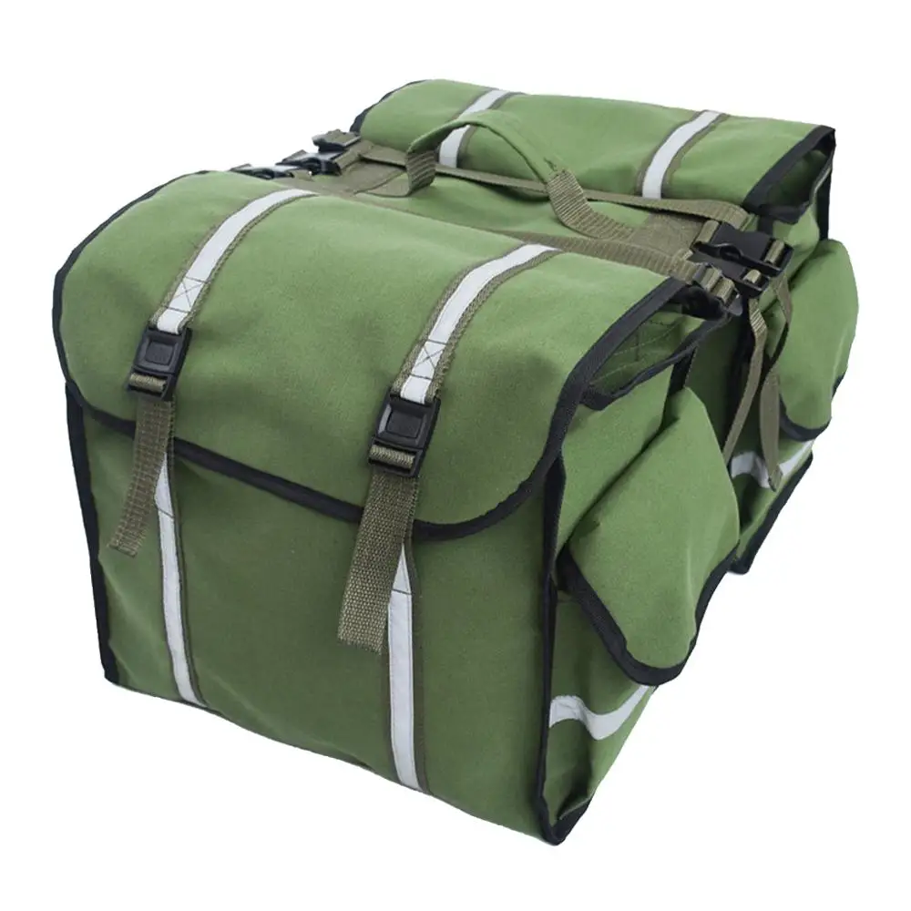 

50L Large Capacity Riding Bag Mountain Bike Storage Bags Bicycle Waterproof Canvas Double Backpack For Motorcycle Rear Seats