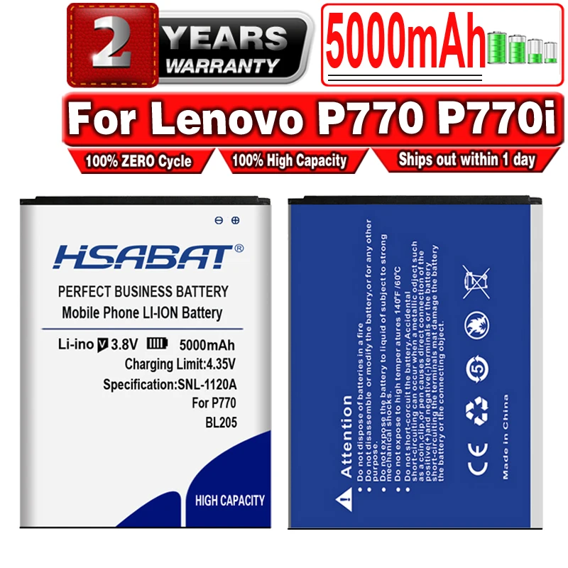 Новый аккумулятор HSABAT 5000 мАч BL205 для Lenovo P770 мобильный телефон|battery for lenovo p770|battery