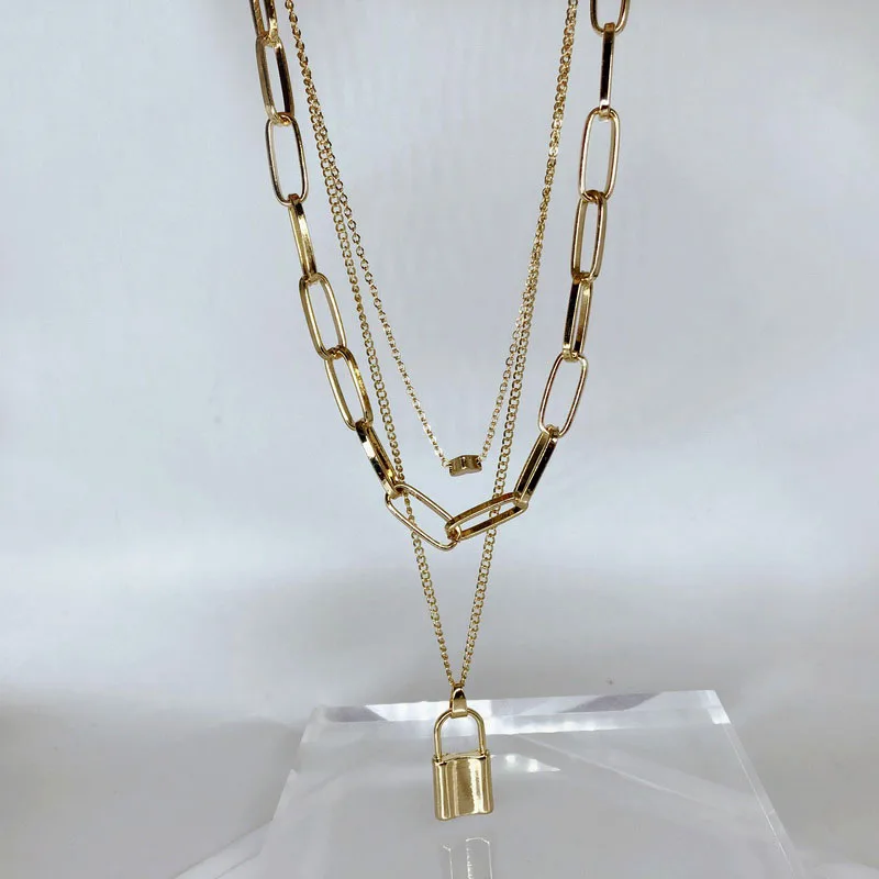 Популярное женское ожерелье TOTASALLY в стиле панк с золотым слоем цепочка на
