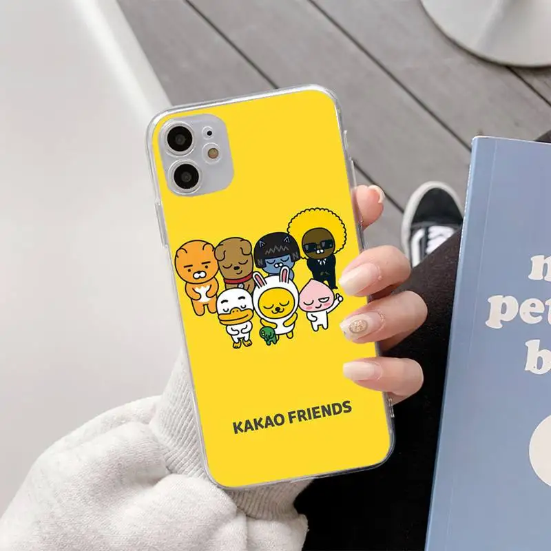 

YNDFCNB KAKAO style Phone Case For iphone11 12 Pro Max SE 2020 6s 7 8 Plus X Xs Max Xr Transparent Soft Silicone Cover