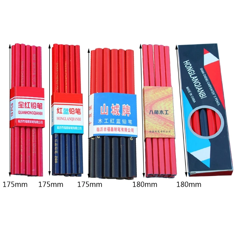 

35ED 10PCS Wooden Octagon Double Colored Pencils for Map Coloring Checking Editing Papers Tests Grading High Quality Set