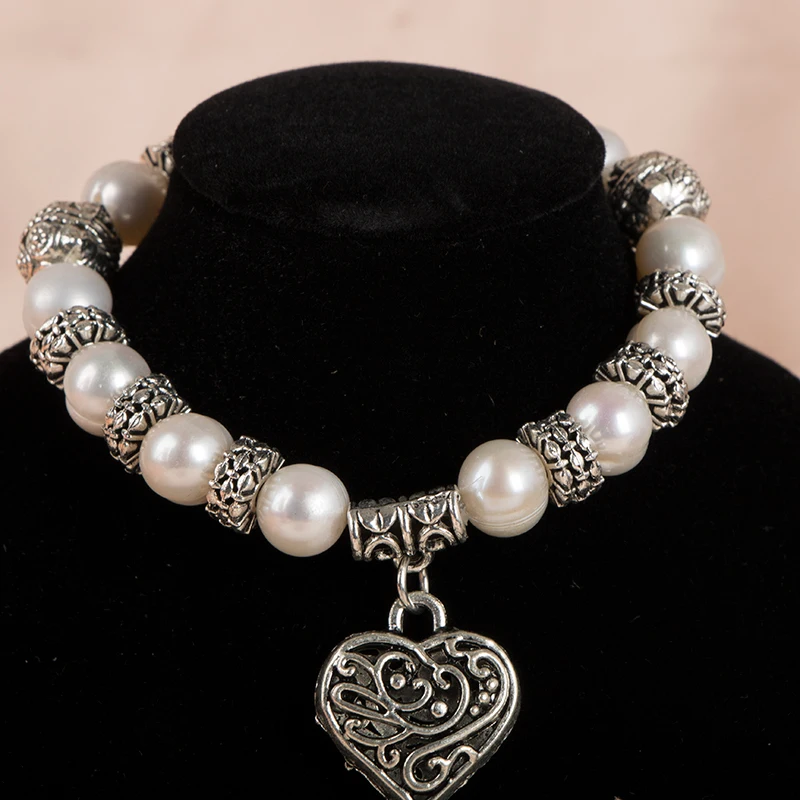 Cellacity Silver 925 Bracelet for Women With Natural Freshwater Pearl Pendant Metal punk style Party Female fine Jewelry Gift | Украшения и
