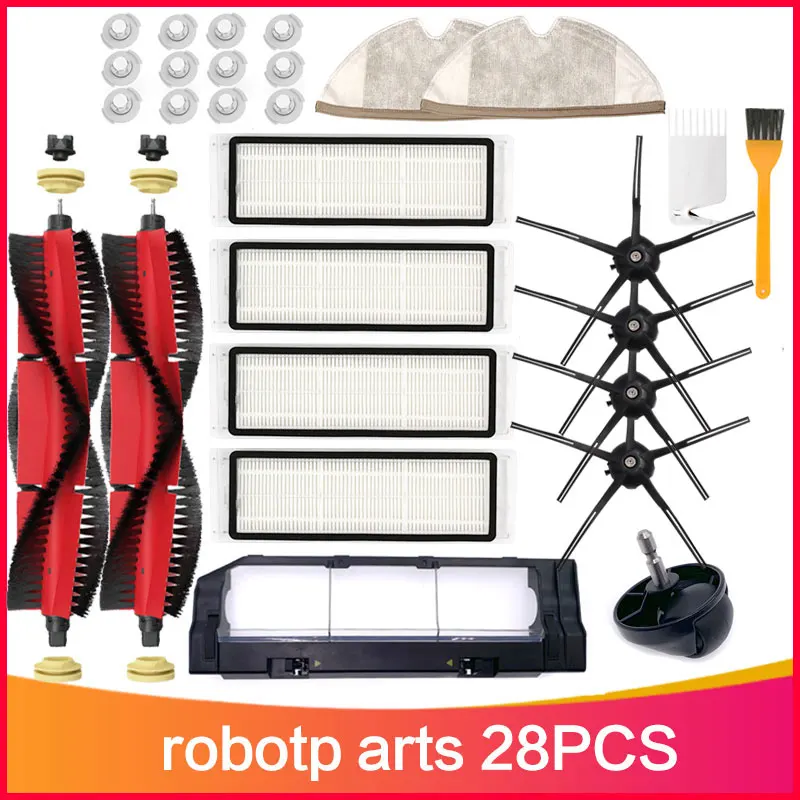 

Основная щетка, боковые щетки, HEPA фильтр, тряпочка, универсальная для Xiaomi Mijia Vacuum 1/1 S/2 Roborock S5 S50 S51 S60 S65 E35 E25 T4 T6