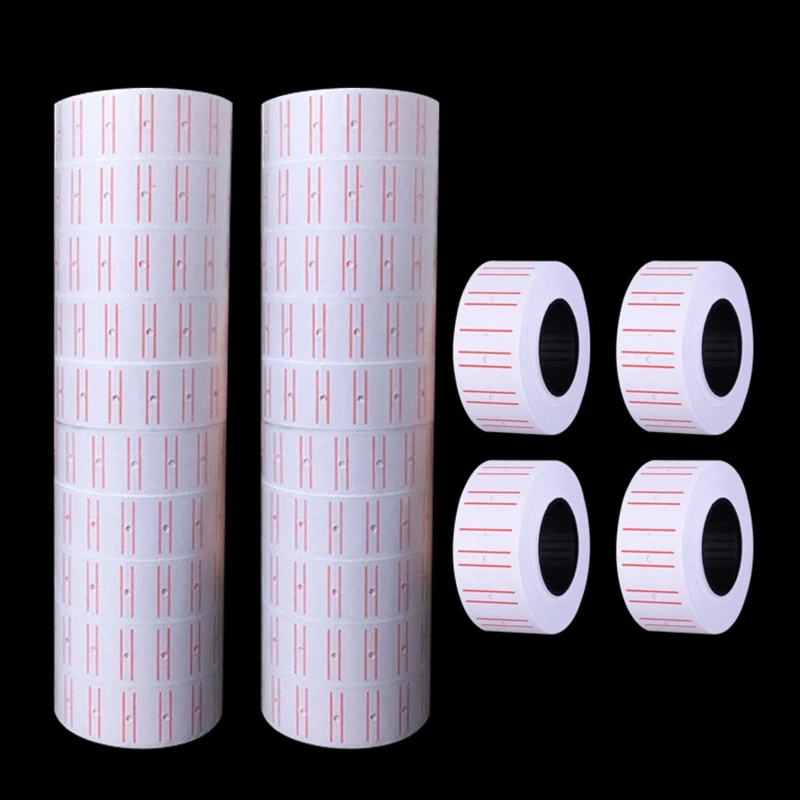 

10 Rolls Self Adhesive Price Labels Paper Tag Sticker Single Row for Price Gun Labeller Grocery Office Supplies