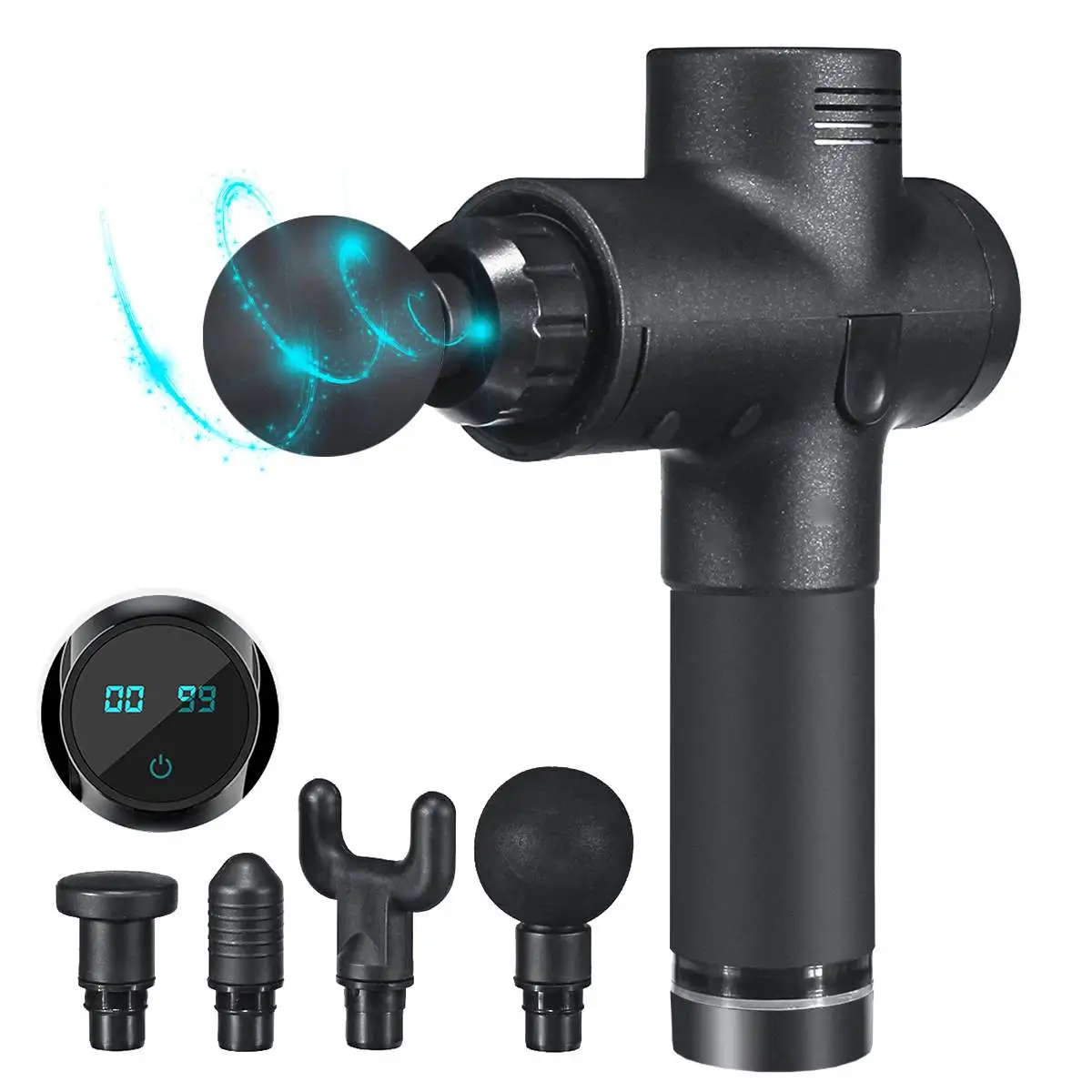 Массажный пистолет для глубоких тканей ударный Массажер мышц с сенсорным