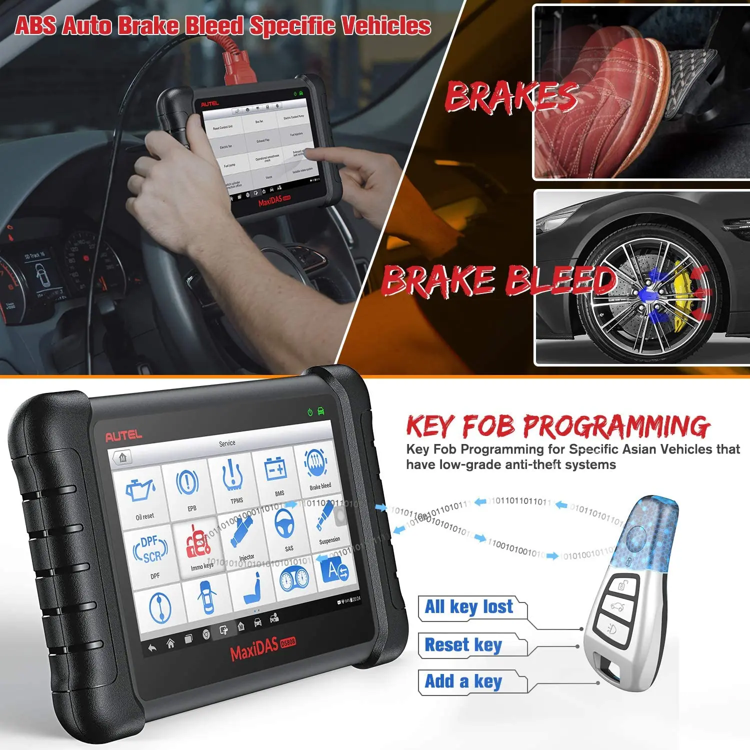 Autel maxides DS808K автомобильный диагностический сканер с OE уровнем все системы ABS SRS EPB