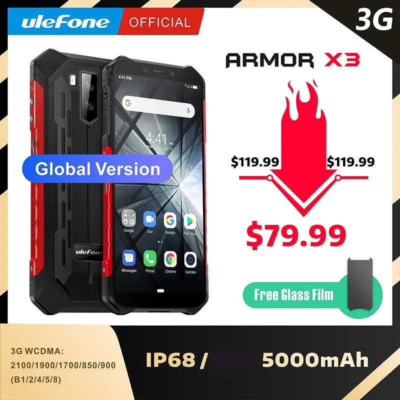 DOOGEE S40 4 GNetwork прочный мобильный телефон 5,5 дюймов дисплей 4650 мАч MT6739 четырехъядерный 3 ГБ ОЗУ 32 Гб ПЗУ Android 9,0 8.0MP IP68/IP69K