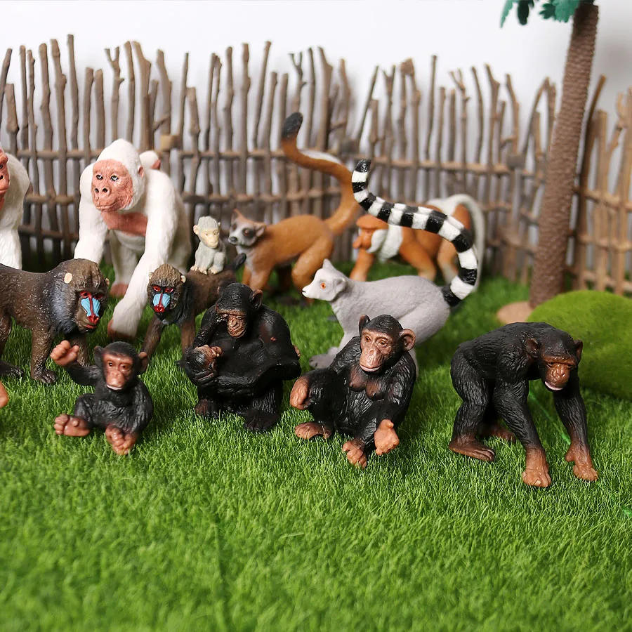 Моделирование диких животных модель мандрели шимпанзе Горилла Гиббон обезьяна