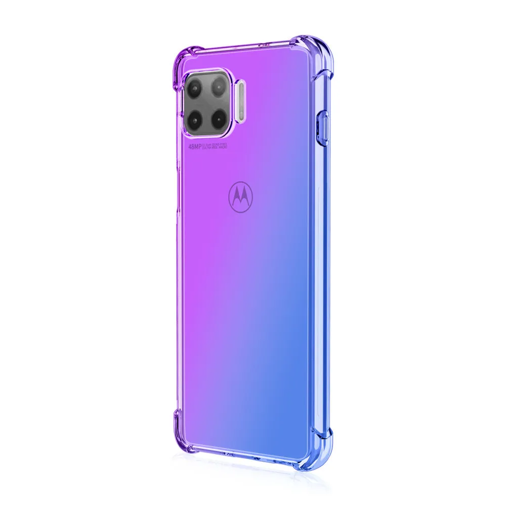 Для Motorola Moto G 5G Plus Мягкий чехол прозрачный градиентный противоударный для