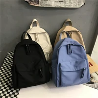 fashion canvas backpack women solid backpack anti theft shoulder bag new school bag for teenager girls school backpack female
