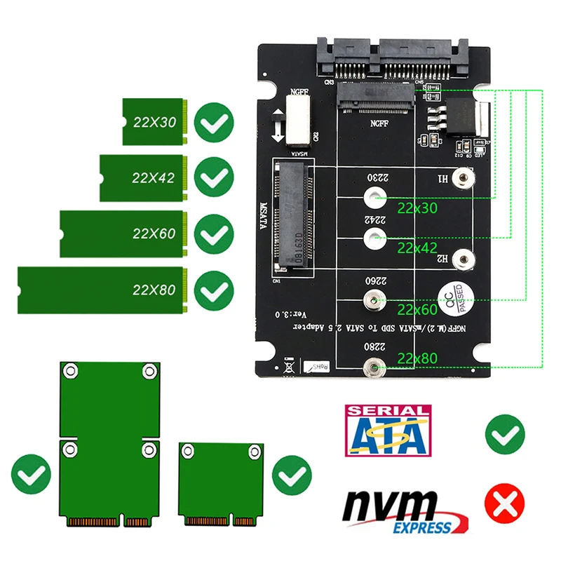 Лидер продаж 2 в 1 комбинированный M.2 NGFF ключ B и MSATA SSD к USB 0 адаптер Аксессуары |