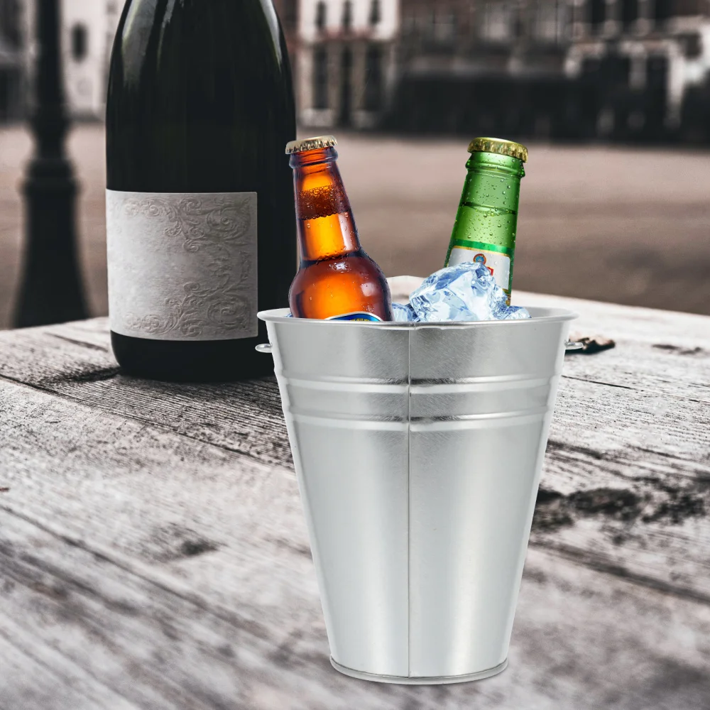 

6Pcs Creative Ice Buckets Large Capacity Beer Buckets Holders (Silver)