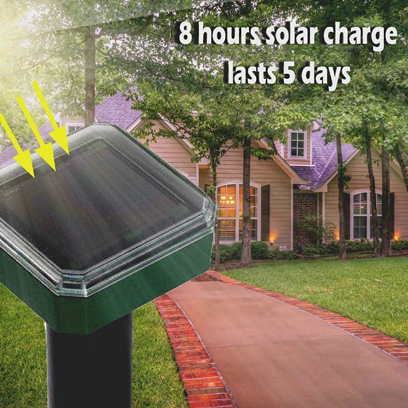 Солнечный ультразвуковой отпугиватель вредителей птиц мыши Змея Отпугиватель