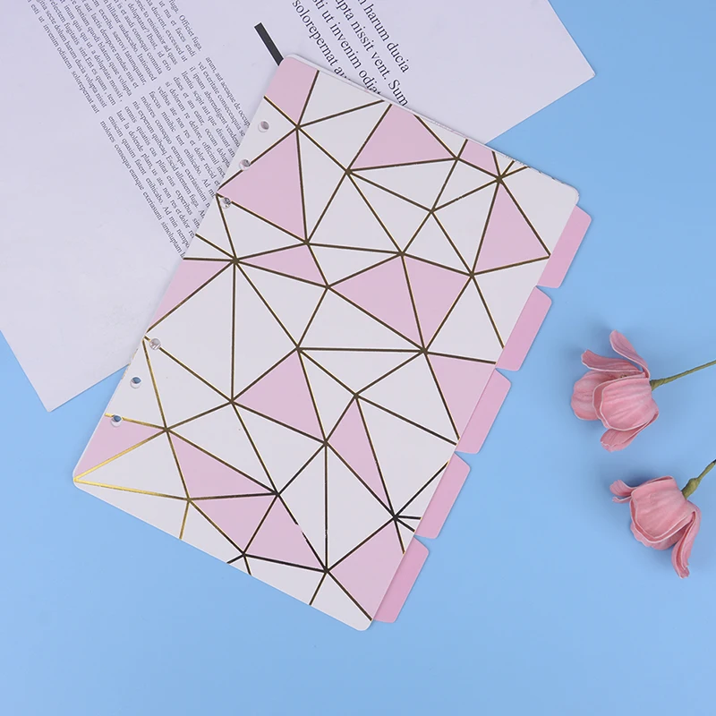 

5pcs A5 Creative 6hole Hand Account Index Lable Filler For Binders Notebook Separate Page Separation Sheet 5 Sheets