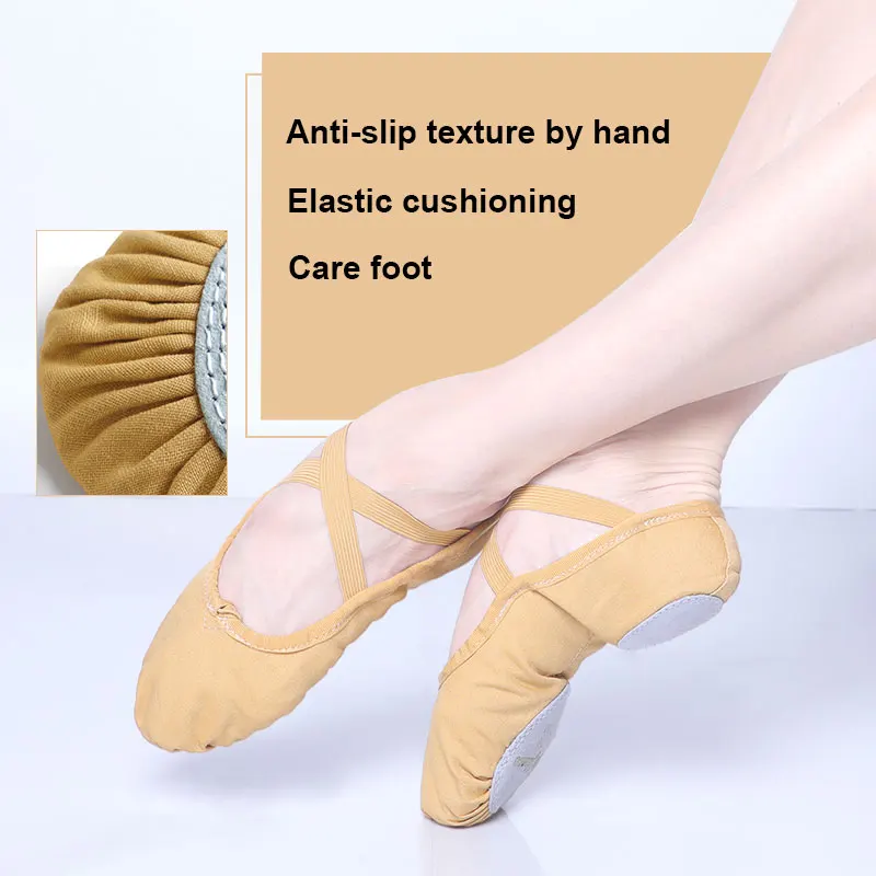 Фото Women Ballet Flats Shoes Ballet Shoes For Gilrs Dance Shoe Soft Girls Kids Ballerina Practice Dance Shoes Canvas №3