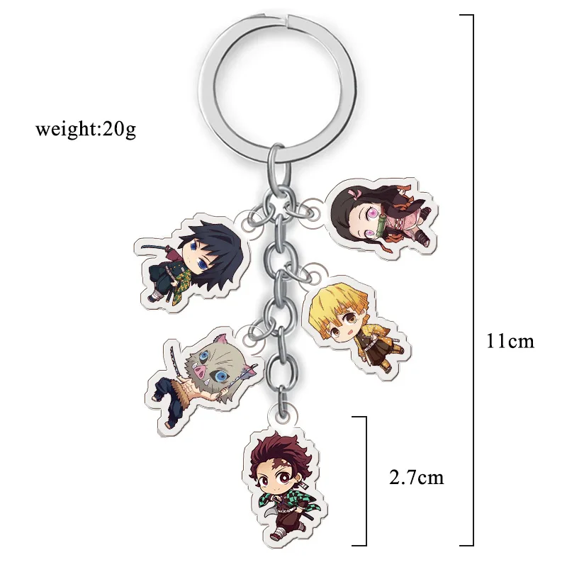 

Anime Demon Slayer Keychain Kisatsutai Tanjirou Nezuko Ghost Blade Set of Acrylic Keychain Multi-Model Transparent Pendant