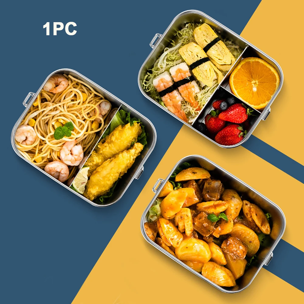 Bento Box Picnic Stainless Steel Sealed Leakproof Easy Clean Double Buckle Portable Lunch Container Home Kitchen For Kids Adults | Дом и сад